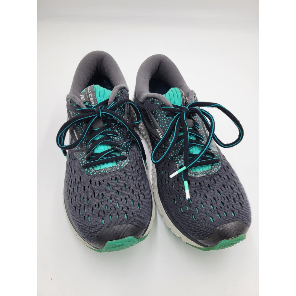 Brooks Glycerin 16 Women's Running Shoes Black Gray Teal‎ Trainers Size 8
